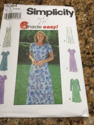 8084 SIMPLICITY 6 EASY FLARE EMPIRE DRESSES SLEEVES OR NOT PATTERN 12-16